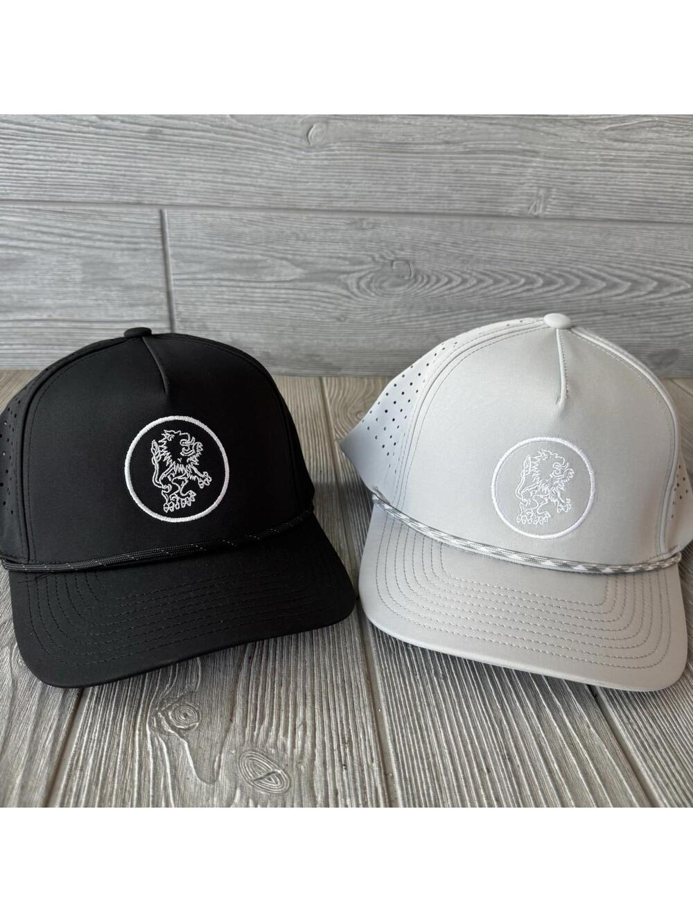 LIVE FOREVER GOLF HAT CAP ADJUSTABLE SNAPBACK BLACK GREY ROPE PERFORMANCE